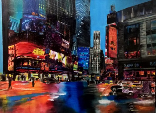 Times Square im Regen