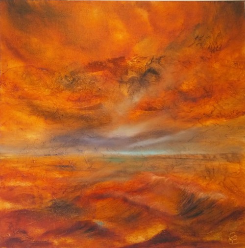 2016
Mischtechnik in Öl
Format: 60 x 60 x 4 cm
Verkauft Thunderclouds over the beach