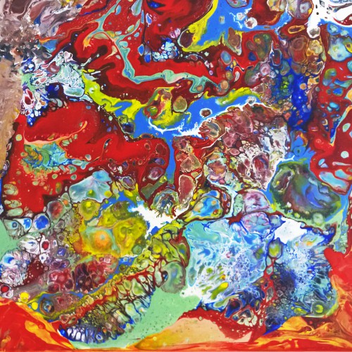 2018
Acryl-Gießtechnik / Acrylic Pouring
40x40x2 cm
300,-- € oder als Miete 30 € monatlich ohne Titel