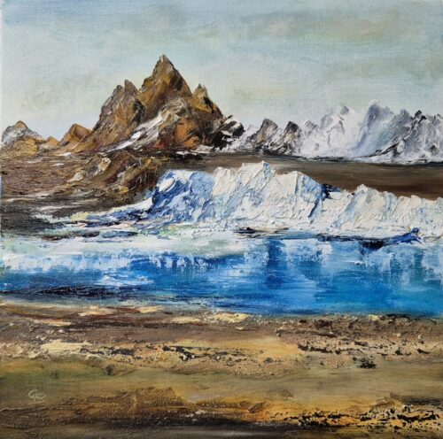 Öl auf Holzkeilrahmen mit Leinwand bespannt,
40 x 40 cm
300 ,-- € oder als Mietpreis monatlich 30,-- € Perito Moreno